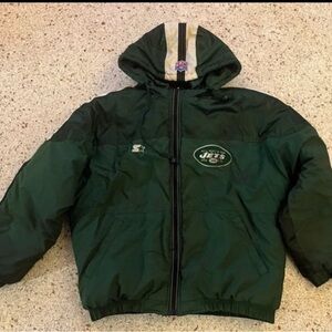 Vintage STARTER Pro-Line Label - NEW YORK JETS Zippered Winter Jacket size L